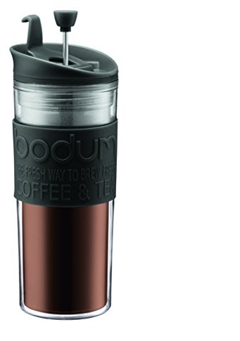 Bodum termograwimetrii de Voyage EN plastique avec La prasa Française thé/Café Mug 0,45 L, Noir 15 ML 11100 01BUS