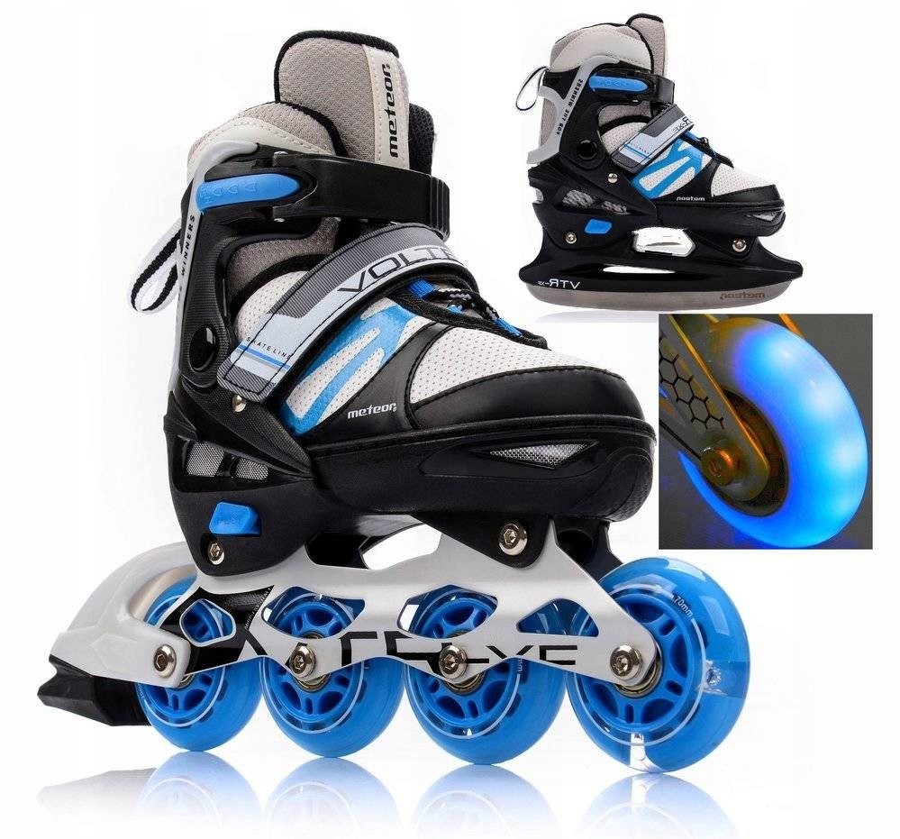 Łyżworolki Regulowane 38-41 Koła Ledowe Kauczuk