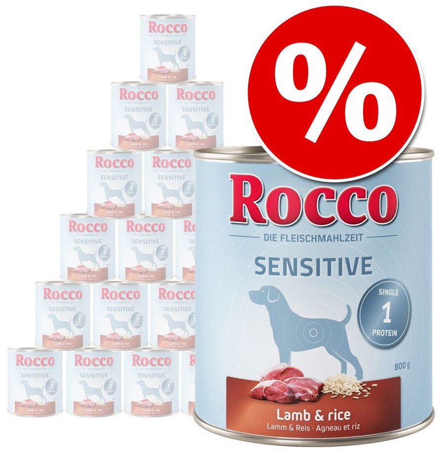 Rocco 10 + 2 gratis! 12 x 800 g Sensitive Indyk i ziemniaki