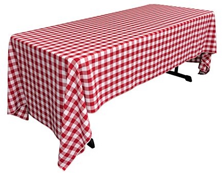 LA Linen La lnu 152,4x304,8 cm obrus w kratkę TCcheck60x120Red