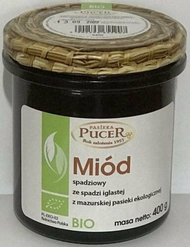 Pucer Pucer Miód Spadziowy ze Spadzi Iglastej 400g Ekologiczny