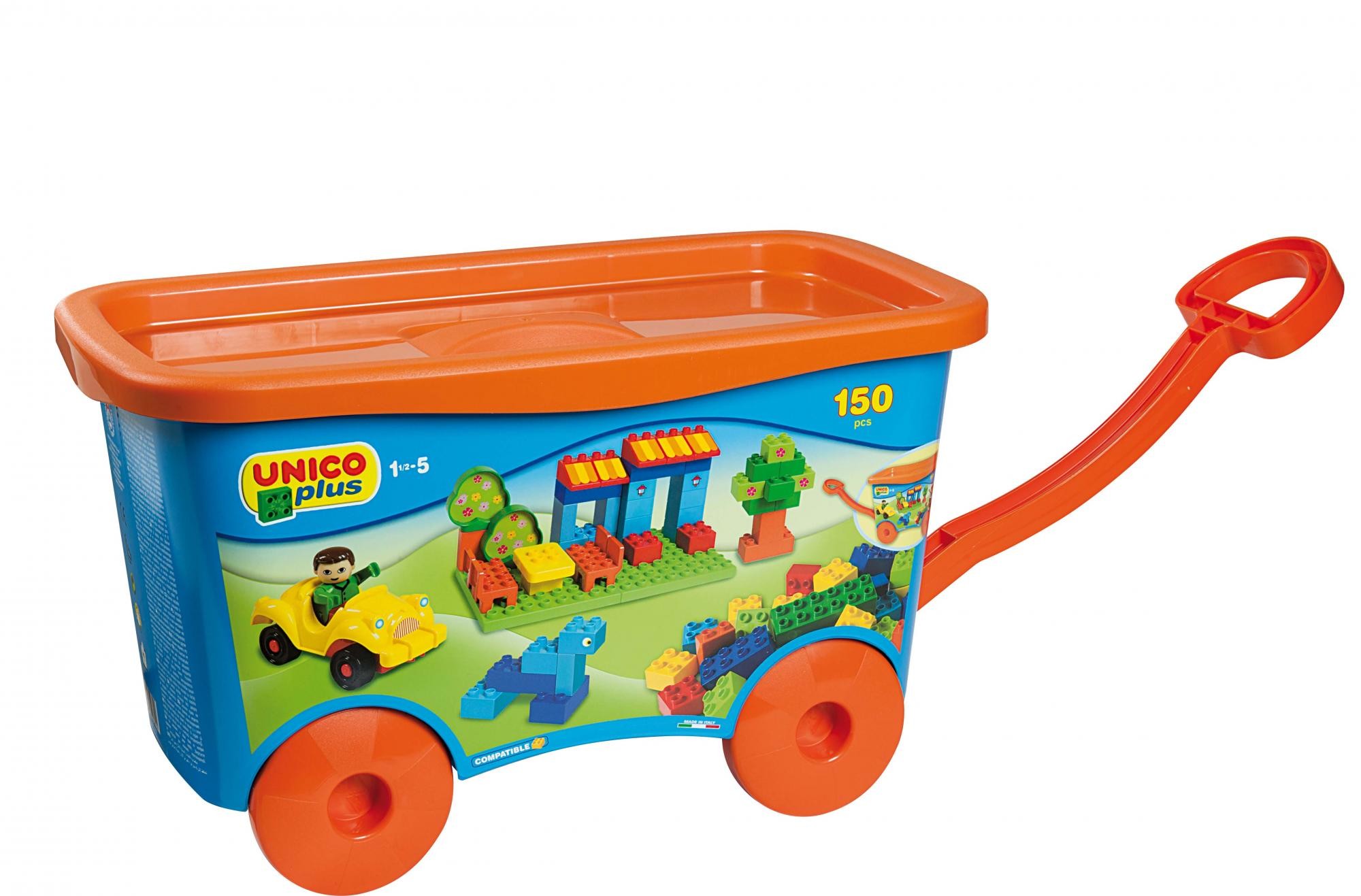 Unico Plus Wózek z klockami 150 el
