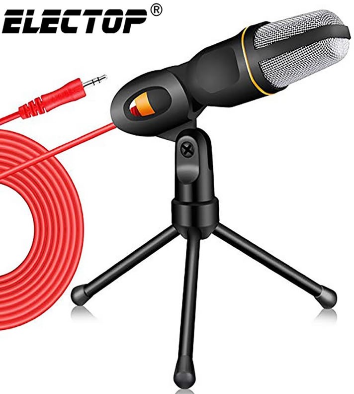Nowy mikrofon kondensujący 3.5mm wtyk domowy mikrofon stereo statyw teleskopowy na PC YouTube wideo