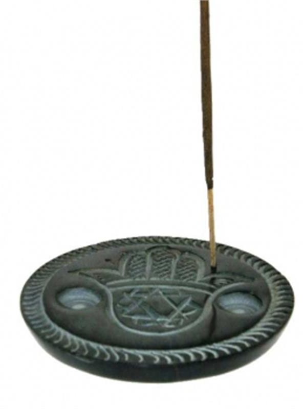 Fraida.pl Podstawka do kadzideł kamienna - dłoń Fatimy (hamsa) grawerowana 15032