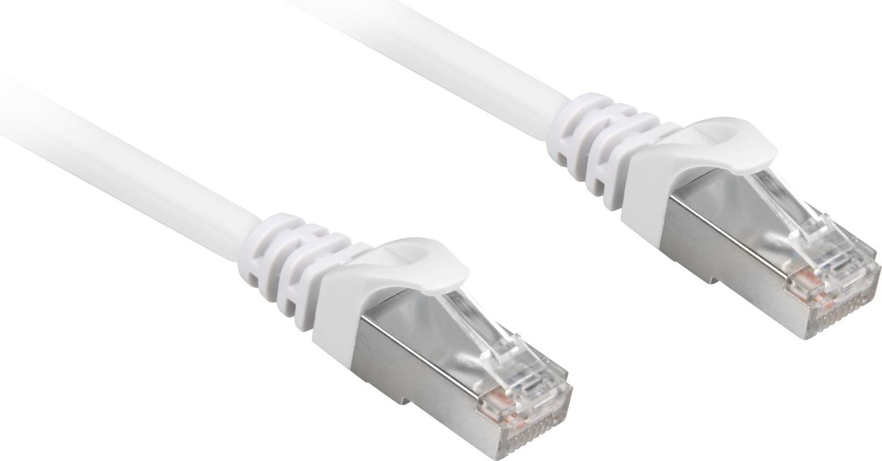 Sharkoon RJ-45/RJ-45 kat.6a S/FTP biały 1m