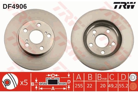 TRW Tarcza hamulcowa DF4906