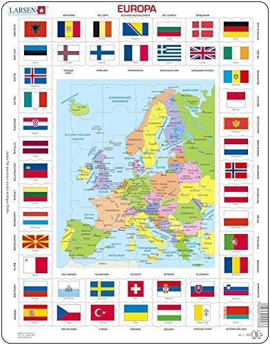 Zdjęcia - Puzzle i mozaiki Larsen Europa Länder + Flaggen  (Kinderpuzzle)