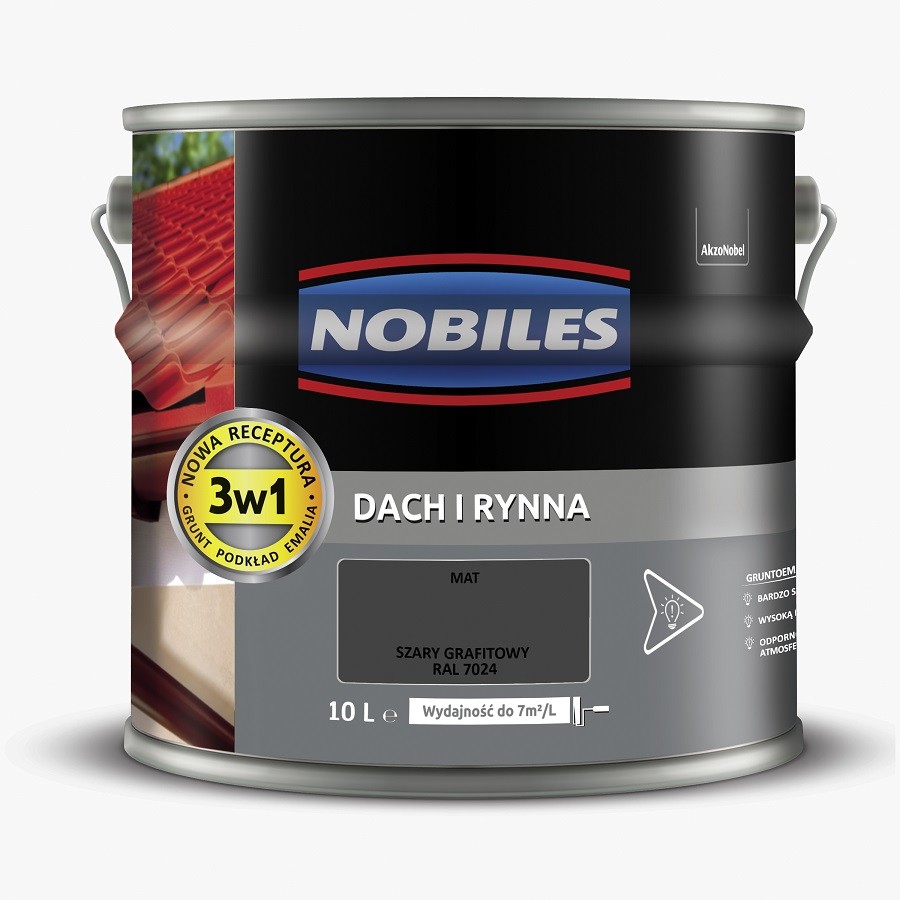 Nobiles DACH I RYNNA- farba, szara grafitowa, 10l