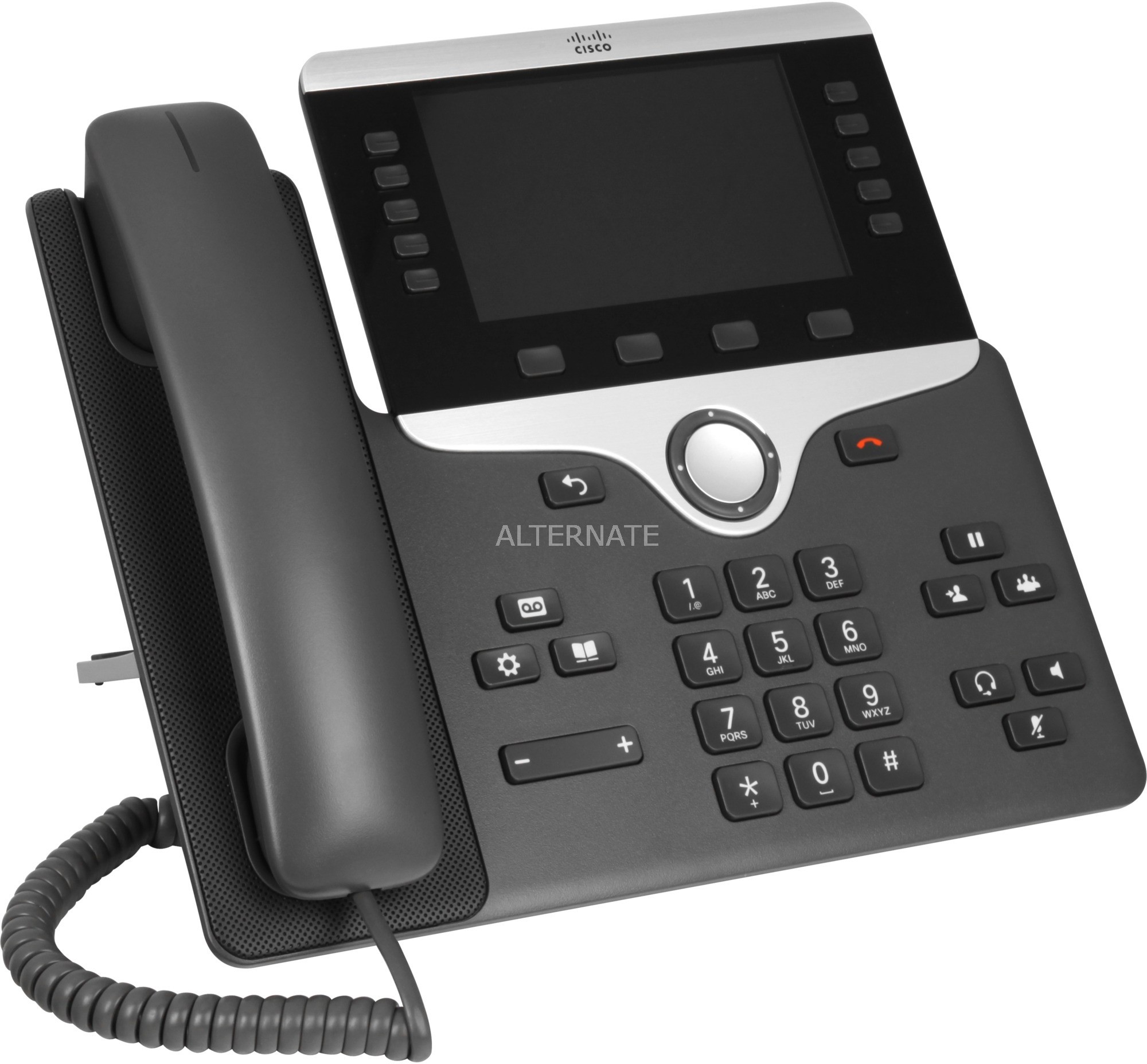 Cisco 8841 telefon VoIP Czarny, Srebrny Zestaw słuchawkowy przewodowy