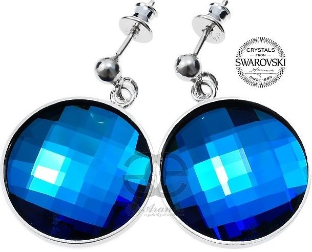 Swarovski piękne kolczyki BERMUDA BLUE SREBRO