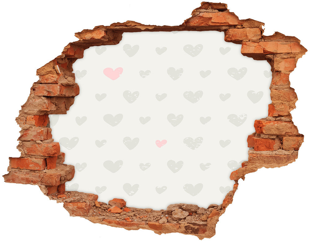 Wallmuralia.pl Dziura 3d fototapeta na ścianę Serduszka tło