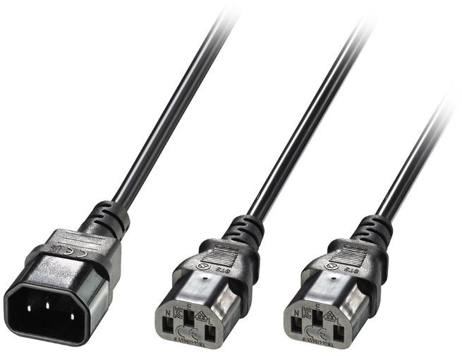 Lindy Lindy 30363 Rozdzielacz IEC C14 2 x IEC C13 1m LY-30363