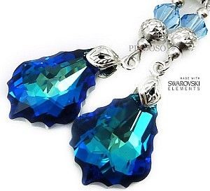 Swarovski Arande KOLCZYKI AQUA BLUE SREBRO 2091289643