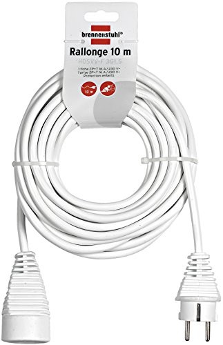 Brennenstuhl 1168461 Verlängerungskabel, 10 m H05 VV-F 3G1,5, biały