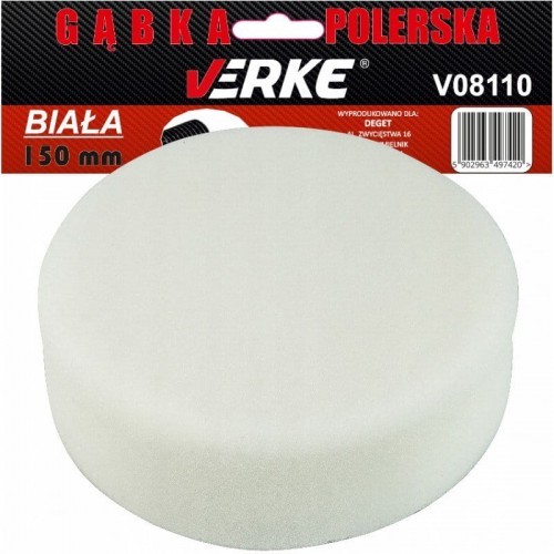 VERKE GĄBKA POLERSKA 150mm BIAŁA TWARDA VERKE V08110 V08110