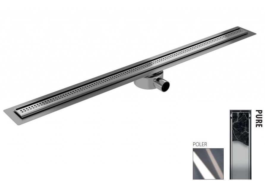Wiper New Elite Slim Pure Zestaw Odpływ liniowy 50 cm poler 100.3402.01.050