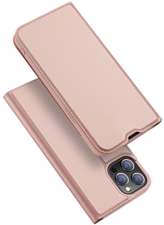 Фото - Чохол Dux Ducis Etui IPHONE 13 PRO MAX z klapką  skórzane Skin Leather jasny róż 