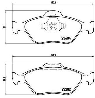 BREMBO Zestaw klocków hamulcowych, hamulce tarczowe P 24 055