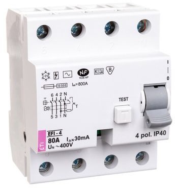 Eti-Polam Wyłącznik różnicowoprądowy 4P 80A 0,03A typ AC EFI-4 02062145