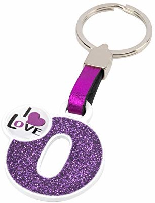 BCCORONA BCCORONA LLA01015 metalowy breloczek do kluczy I Love Litera O różowy kolor LLA01015