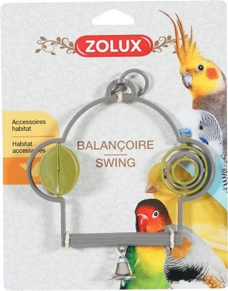 Zolux Huśtawka plastikowa z zabawkami i dzwoneczkiem BALANCOIRE PLASTIQ JOUETS
