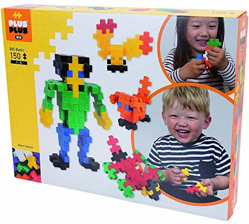 Plus-Plus 9603272 Genialna zabawka konstrukcyjna, Open Play Big Basic Mix, zestaw klocków, 150 części, wielokolorowa