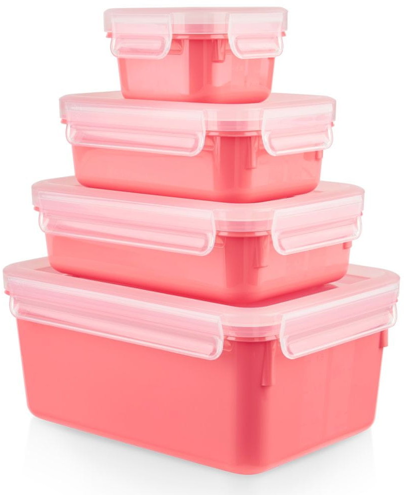 Tefal zestaw pojemników na żywność Master Seal Color różowy N1030910 4 szt