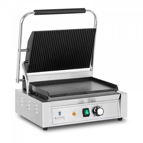 Royal Catering Grill kontaktowy płyta ryflowana i gładka 2200 W RCPKG-2200-M