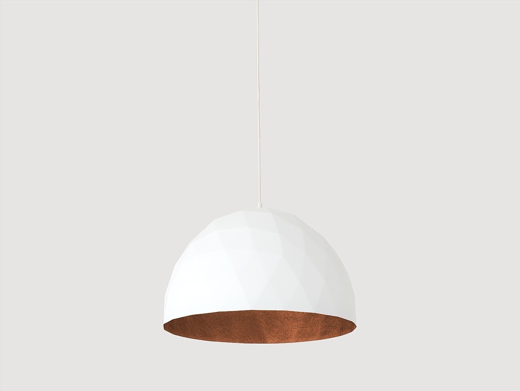 Customform Lampa wisząca LEONARD L - miedziano-biały LP001LEN-50-6901
