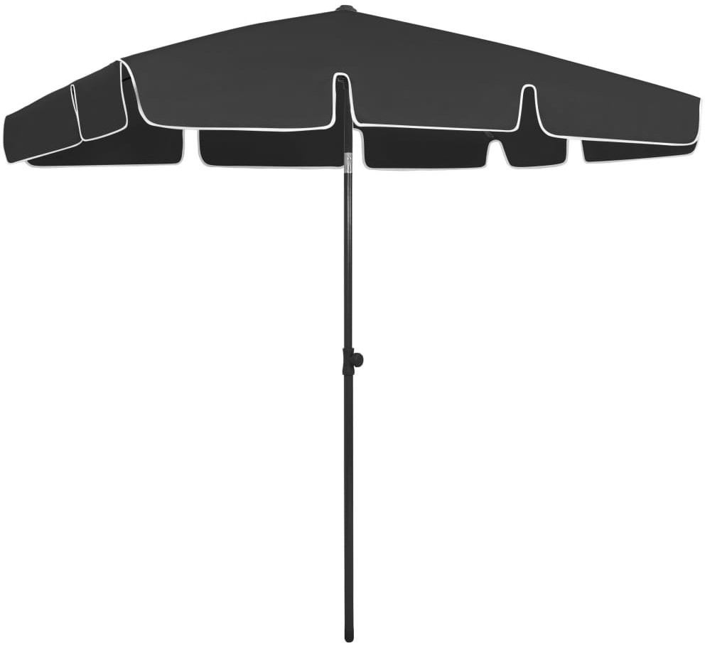 VidaXL Parasol plażowy, czarny, 200x125 cm 314733 VidaXL