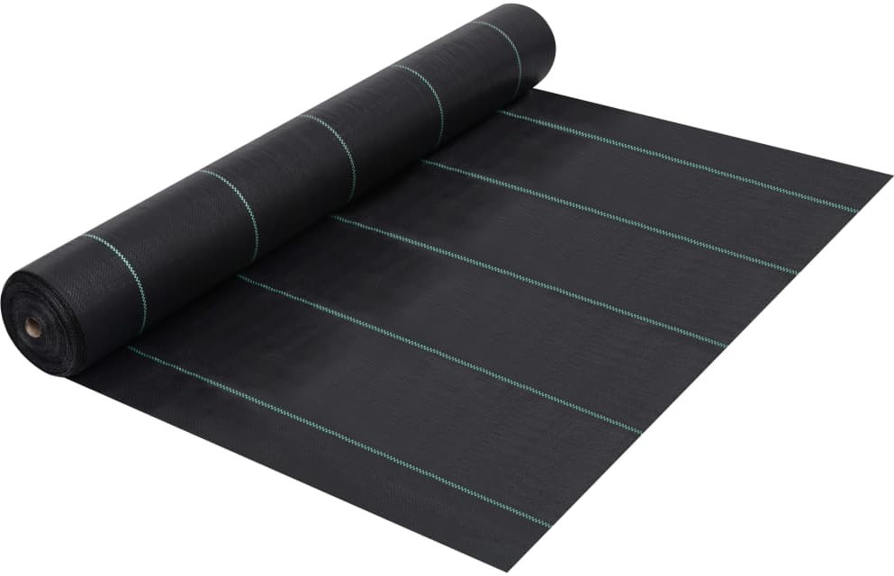 vidaXL Agrotkanina przeciw chwastom, czarna matowa, 1x200 m, PP vidaXL