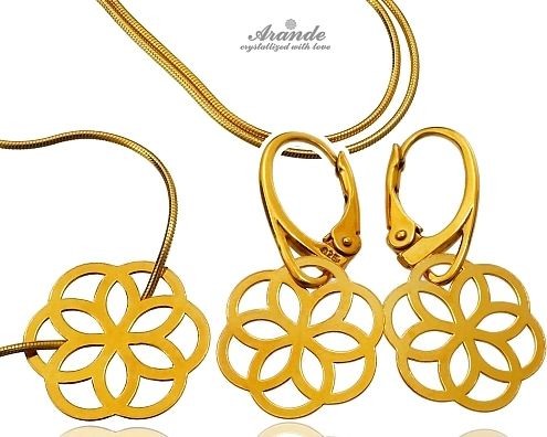 Arande SENSATION KOLCZYKI NASZYJNIK GWIAZD GOLD ROSE 925 4248704893