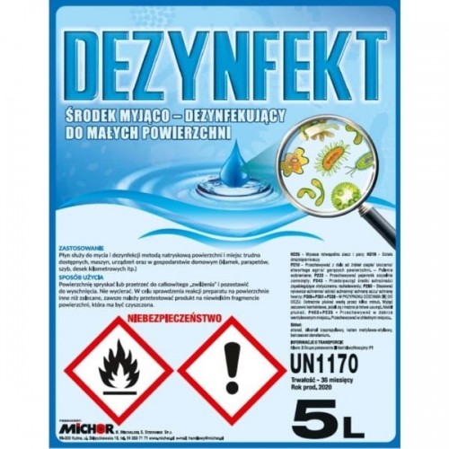 Płyn dezynfekująco-myjący do powierzchni DEZYNFEKT-H 5 litrów OGRANICZONA ILOŚĆ SC260
