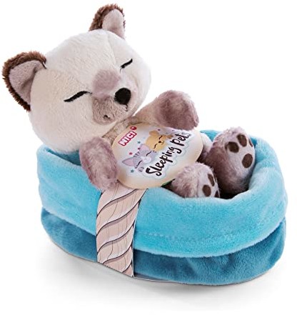 Nici Przytulanka Kot w Koszyku 12 cm Sleeping Pets Przytulanki Koty Syjamskie dla Dziewczynek, Chłopców i Niemowląt Puszyste Pluszaki do Zabawy, Zbierania i Przytulania Przytulny Pluszak 47893