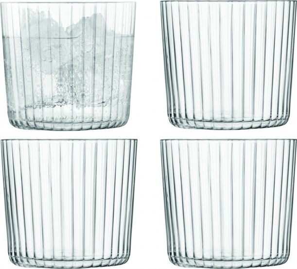 NoName szklanki do napojów Gio żebrowane 310 ml szkło przezroczyste 4 szt twm_802388