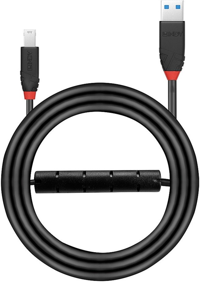 LINDY 43227 kabel USB 10 m USB 3.2 Gen 1 (3.1 Gen 1) USB A USB B Czarny 4002888432276