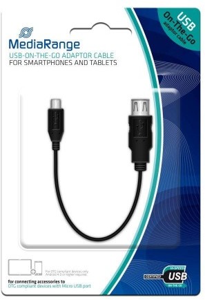 MediaRange Adapter USB 2.0-Micro USB 2.0 MediaRange MRCS168 0,2m czarny MRCS168