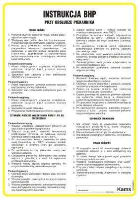 IAG001 Instrukcja BHP przy obsłudze piekarnika
