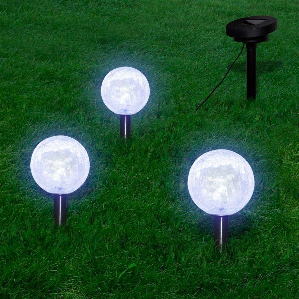 vidaXL  Lampy ogrodowe LED (3szt) z panelem solarnym