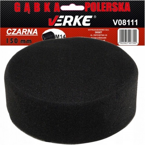 VERKE GĄBKA POLERSKA 150mm CZARNA MIĘKKA VERKE V08111 V08111