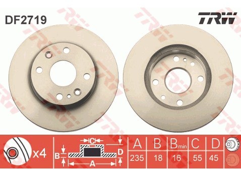 TRW Tarcza hamulcowa DF2719