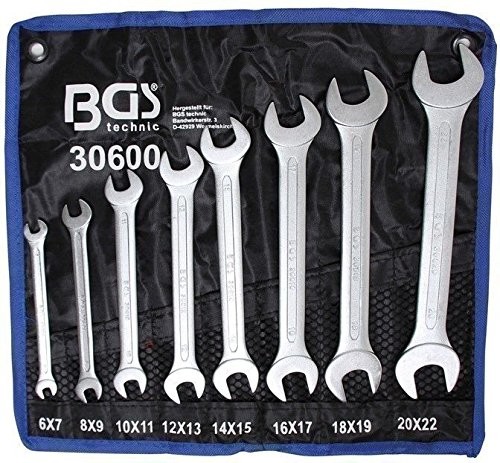 BGS podwójny klucz płasko-oczkowych, 6  22 MM, 8-częściowy, 1 sztuki, 30600