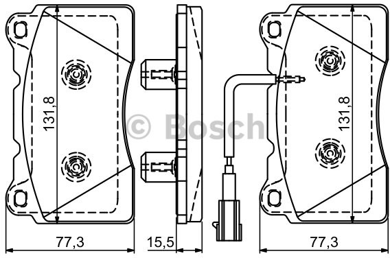Bosch Zestaw klocków hamulcowych, hamulce tarczowe 0 986 494 539