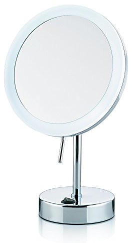 Kela 20628 lustro, z oświetleniem LED, 1/5-krotne powiększenie,  12 cm, metalową, Sabina, chromowany 20628