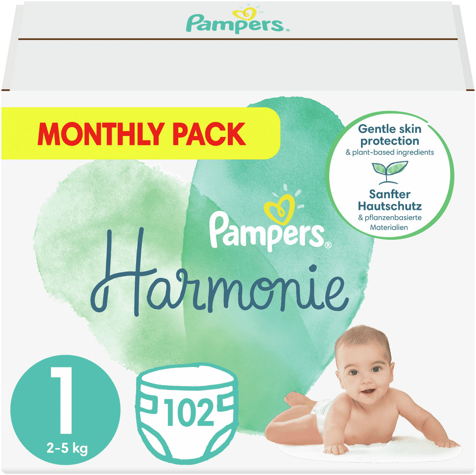 Pampers pieluchy Harmonie rozmiar 1 102 pieluchy 2kg 5kg