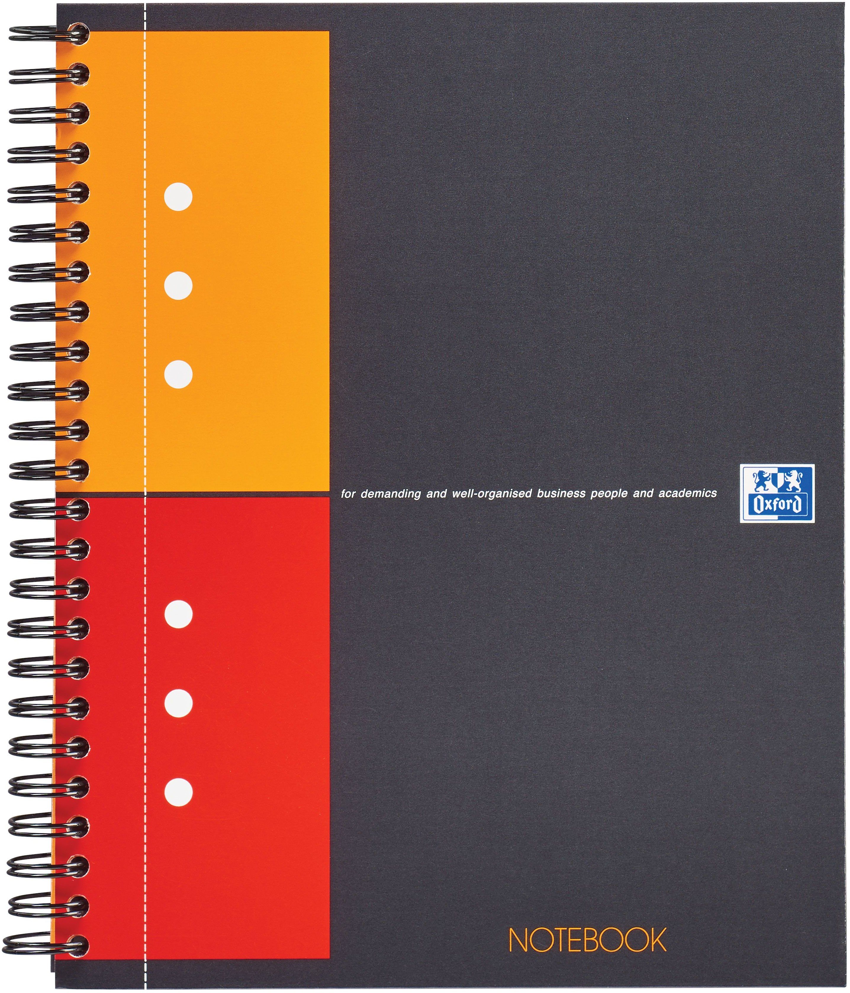 Oxford Kołonotatnik Notebook z tagami B5 w kratkę - szary 400080784