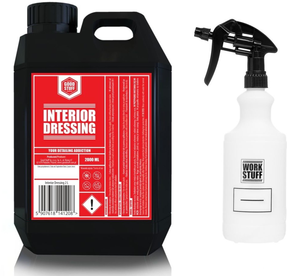 Good stuff Good Stuff Interior Dressing  dressing do plastików wewnętrznych, matowe wykończenie 2L + Work Stuff Bottle 750ml GSN000101