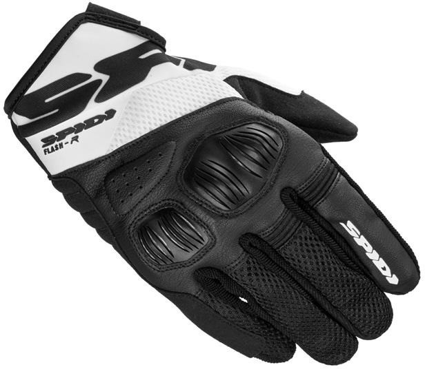 SPIDI B79K3 011 Flash-R Evo Meshowe rękawice turystyczne na motocykl czarno-białe : Rozmiar - M SD-B79K3-011-M