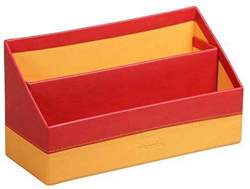 Rhodia 318943C półka na listy (10 x 25 x 31 cm, idealna do organizacji, ze sztucznej skóry, elegancka, praktyczna), 1 sztuka, czerwony 318943C