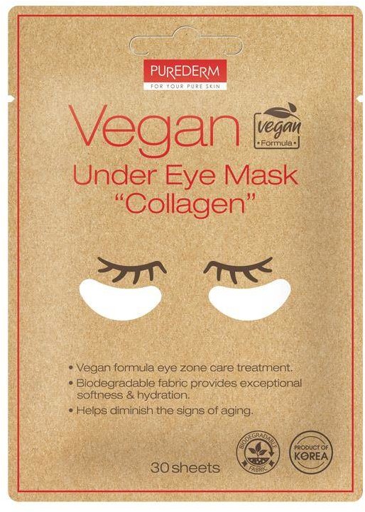 PUREDERM Vegan Under Eye Mask wegańskie płatki pod oczy z kolagenem 30szt 98453-uniw